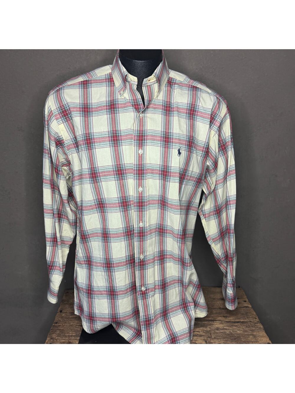 Ralph Lauren Blake Plaid Button Down Shirt Mens Medium Cotton Pony Logo